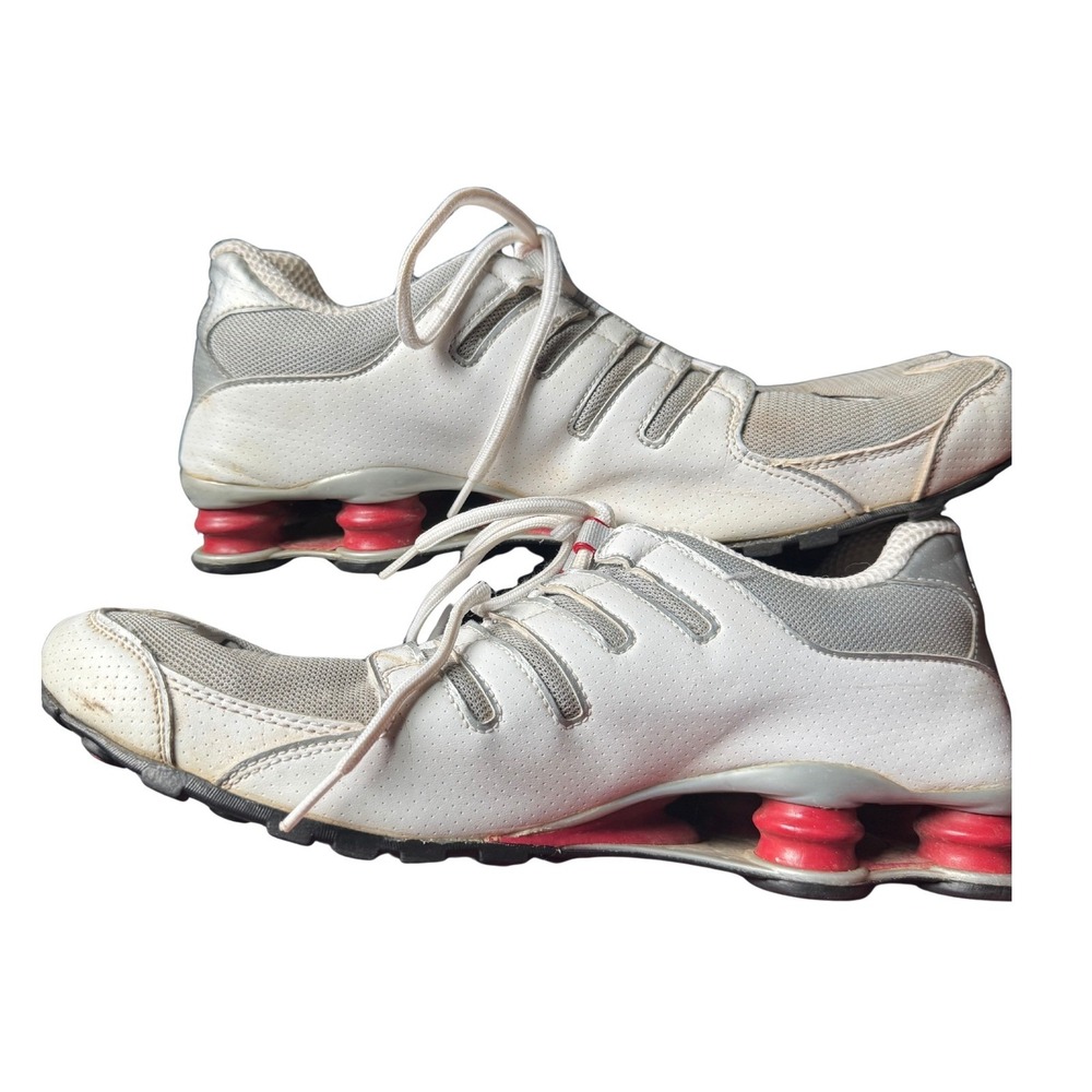 Nike Shox NZ White Metallic Silver Red Running Shoes 315161-104 Mens 12 - Picture 6 of 7